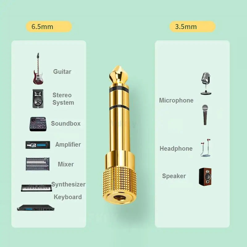Adaptador de Audio para auriculares Hifi, 10 piezas, 1/4 pulgadas, 6,35mm, macho a 3,5mm.