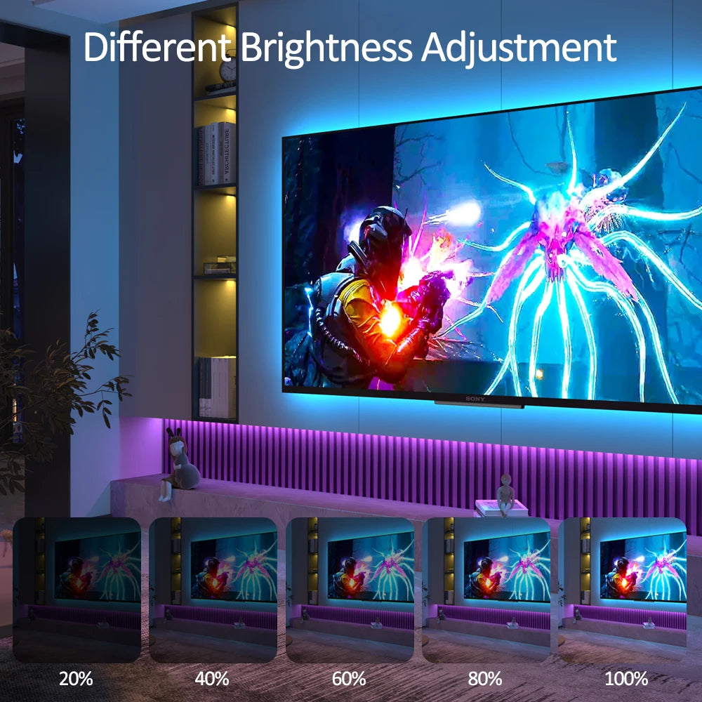 Tira de luces LED RGB 5050 con WIFI, USB, Bluetooth