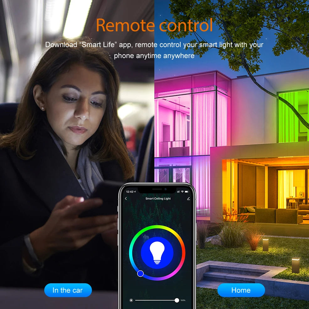 Bombilla Led inteligente E27, lámpara RGB CW WW, Wifi
