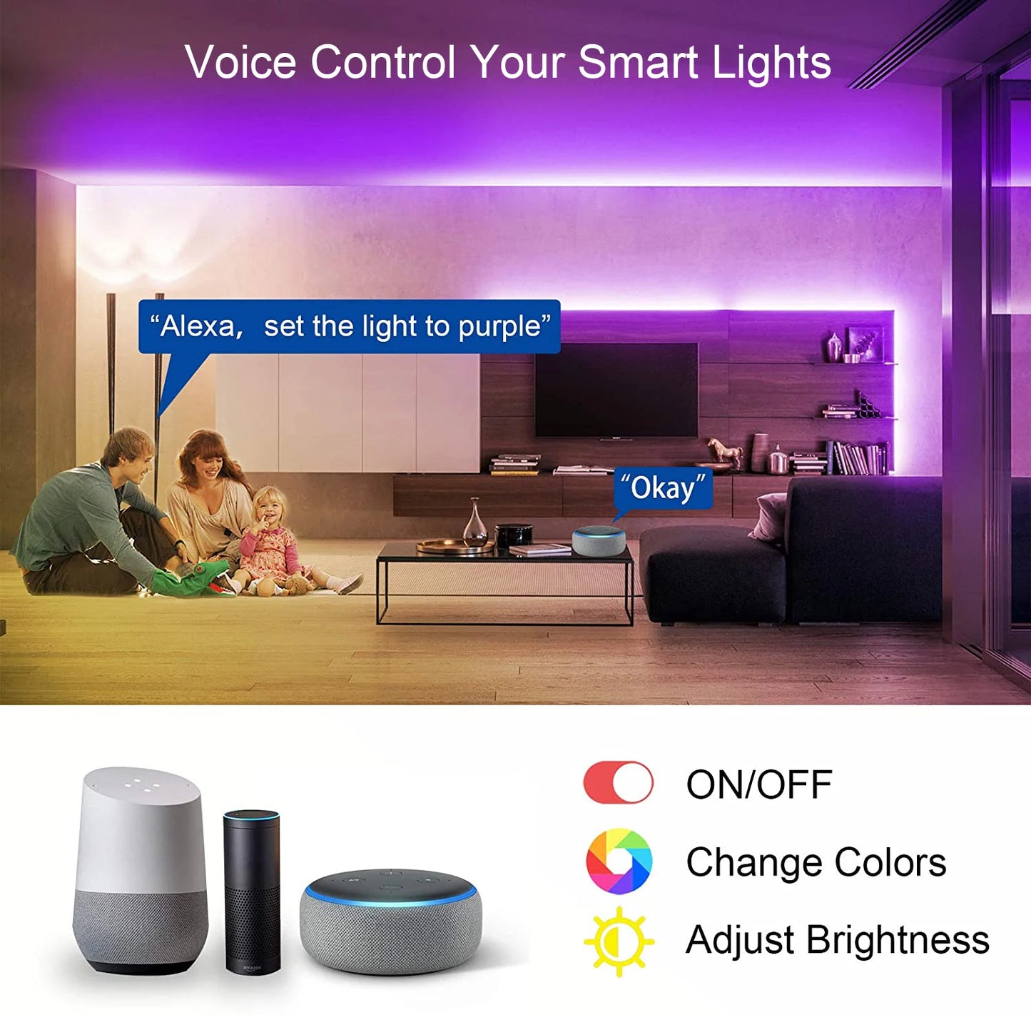 Tira de luces LED RGB 5050 con WIFI, USB, Bluetooth