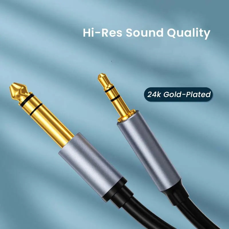 NIERBO6.35mm 1/4 "macho a 3,5mm 1/8" macho TRS Cable de Audio estéreo bidireccional