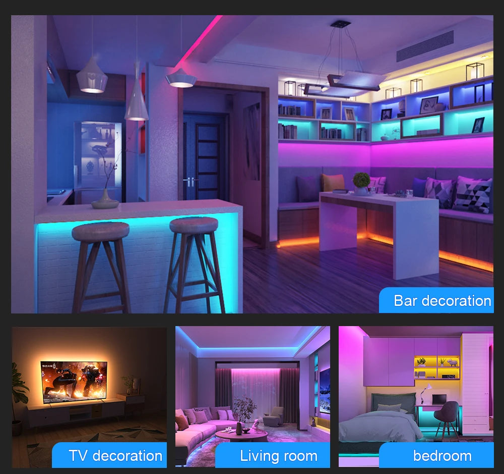 Tira de luces LED RGB 5050 con WIFI, USB, Bluetooth