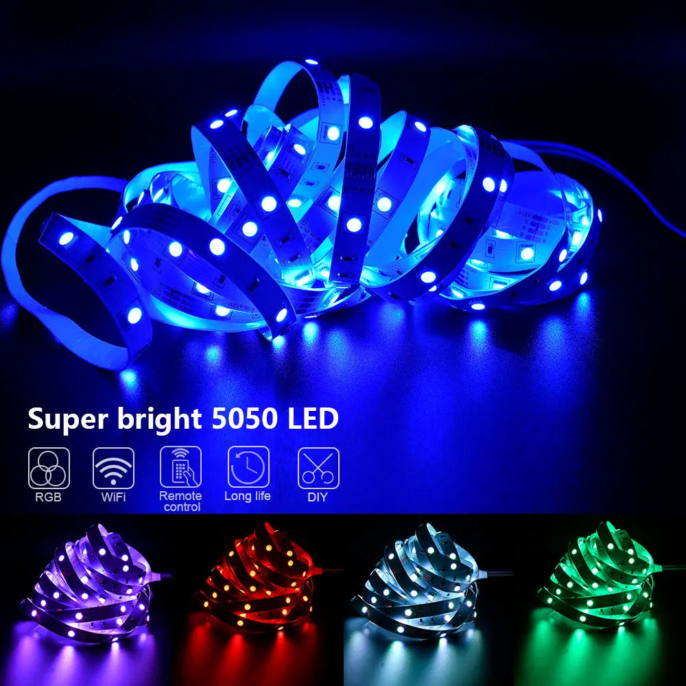 Tira de luces LED RGB 5050 con WIFI, USB, Bluetooth