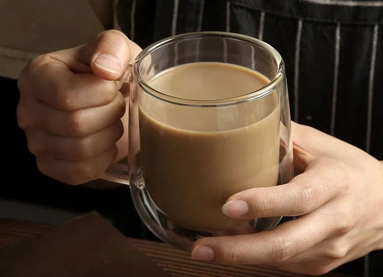 Taza de vidrio de doble pared resistente al calor 80-450ML