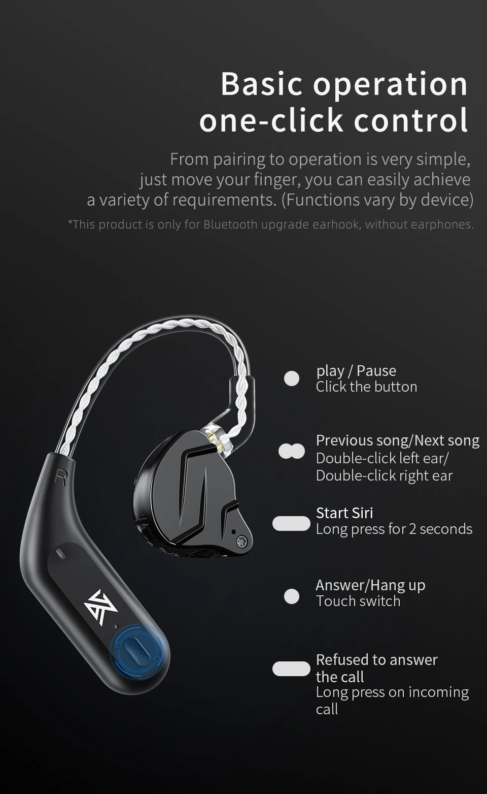 Cable de actualización inalámbrico KZ AZ09, compatible con Bluetooth 5,2