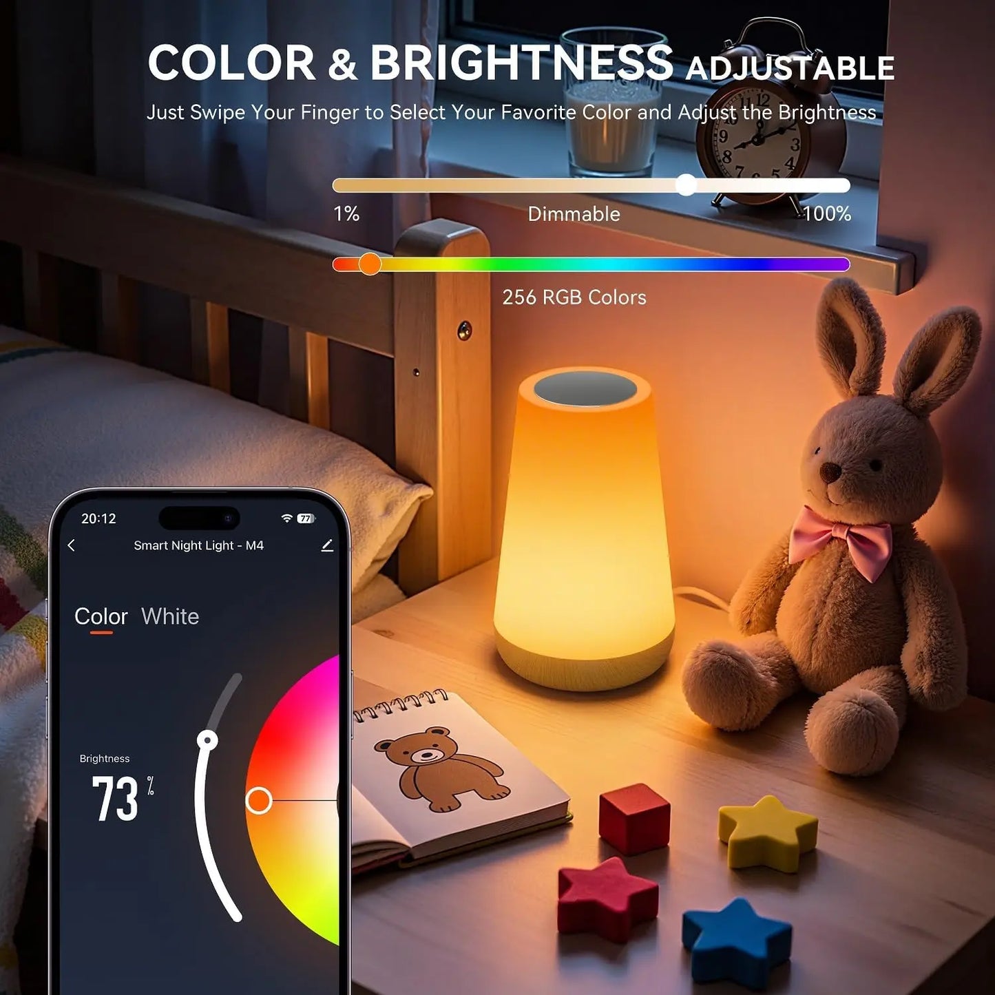 Lámpara de Mesa Inteligente WiFi Tuya – Luz Ambiental Smart con Control Remoto