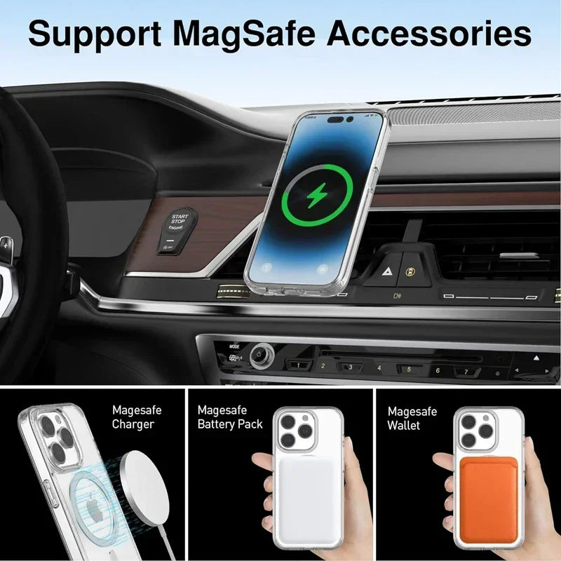 Carcaza Transparente Magsafe Para Iphone