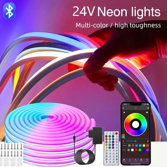 Luces LED de Neón RGB Inteligentes DC24V – Control por App y Música