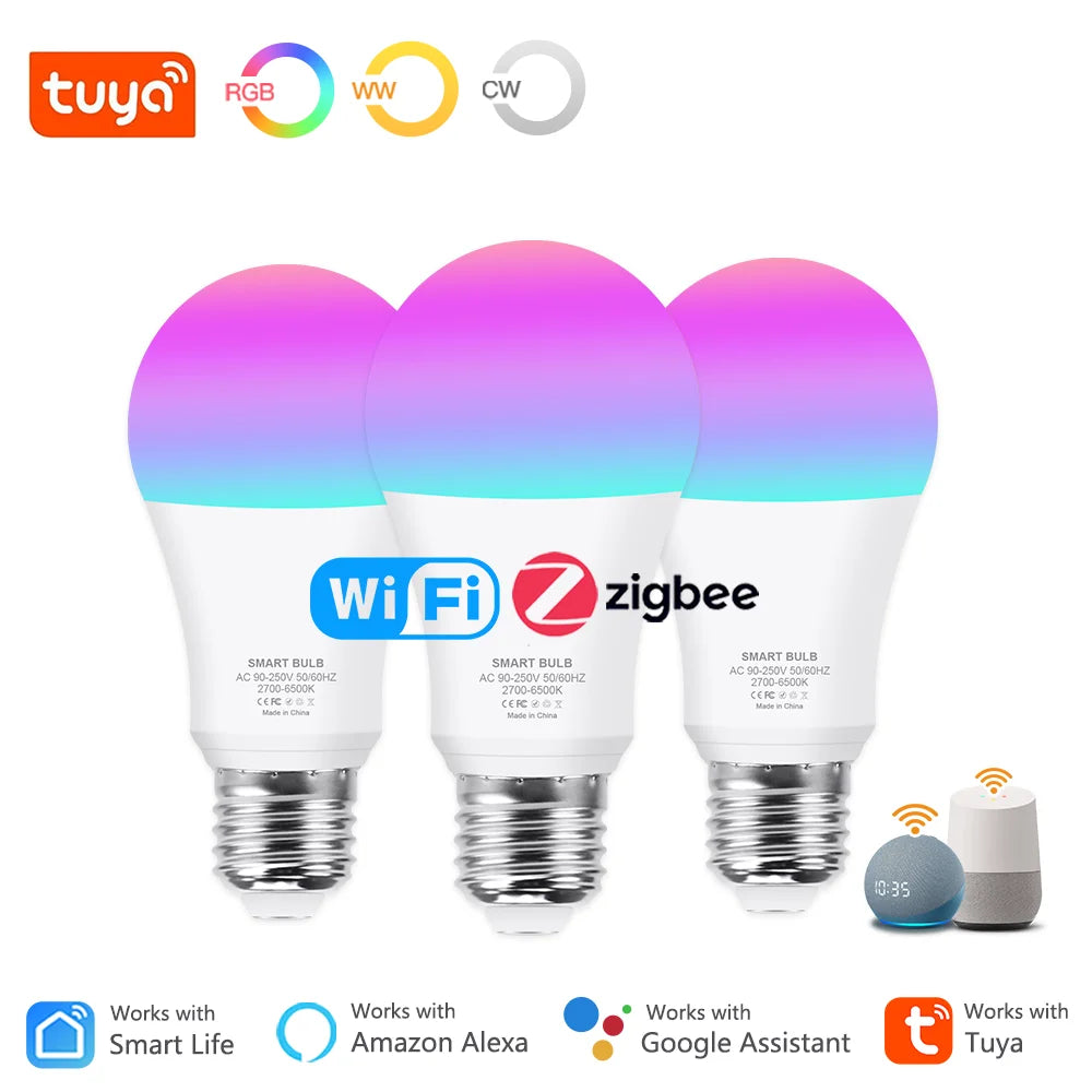 Bombilla Inteligente ZigBee Tuya E27 – Compatible con Alexa y Google Home