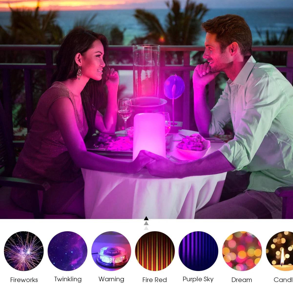 Lámpara de Mesita de Noche RGB Inteligente con Control Táctil y Bluetooth – Recargable y Regulable