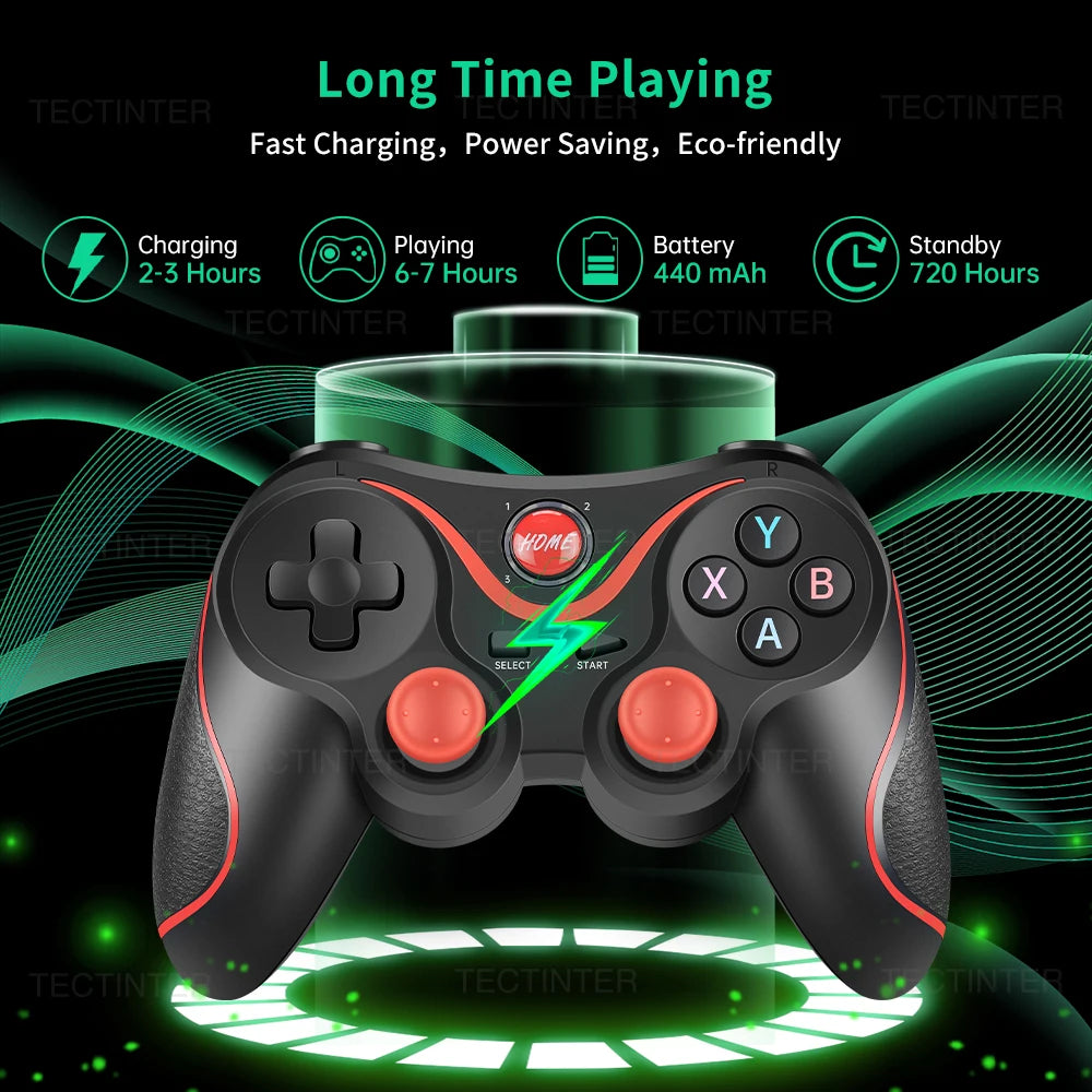 Controlador inalámbrico Terios T3, compatible con mando Bluetooth para Switch/PS3, Control para tableta, Android, teléfono inteligente, PC, Joystick