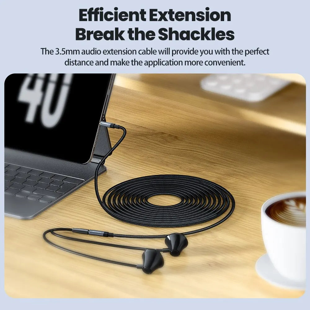 Cable de extensión de Audio 3,5, conector macho a hembra de 3,5mm para altavoces