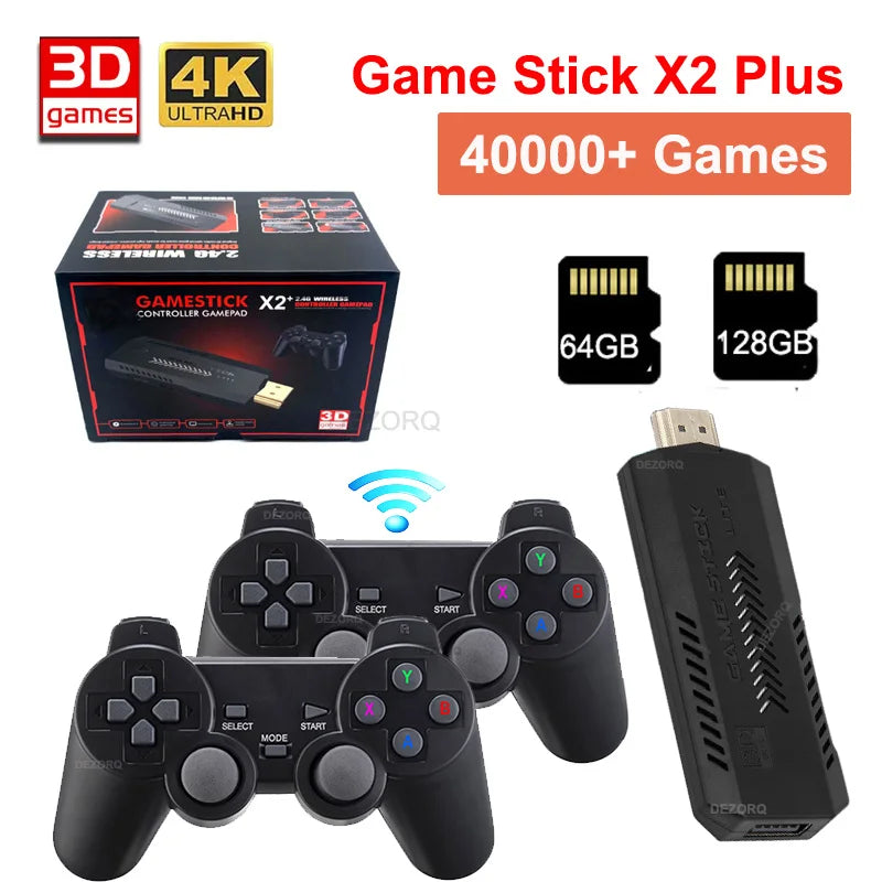 Consola de videojuegos Game Stick X2 Plus, 4K, 40000 juegos