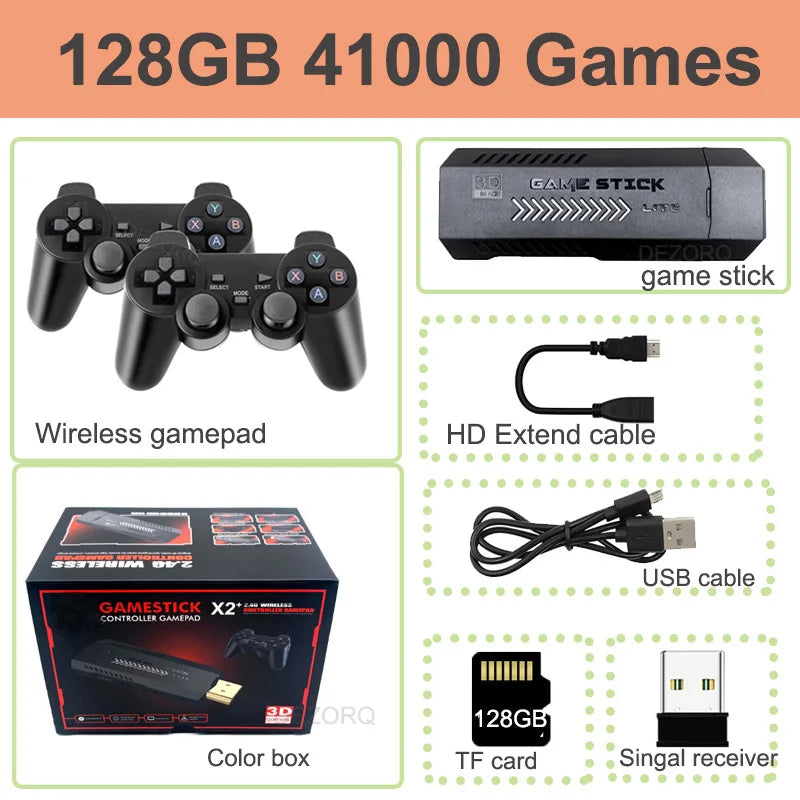 Consola de videojuegos Game Stick X2 Plus, 4K, 40000 juegos