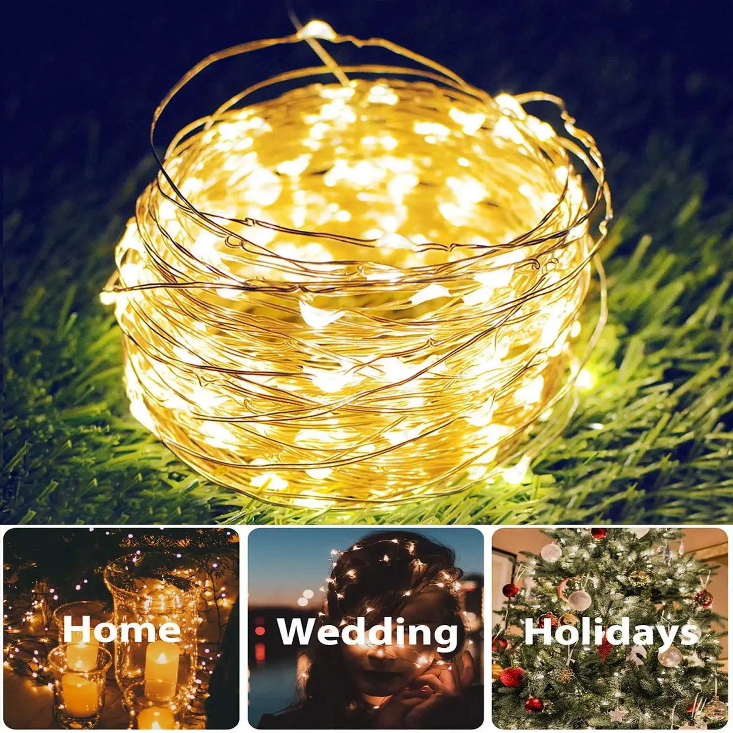 Guirnalda de luces alimentada por energía Solar Ultra larga