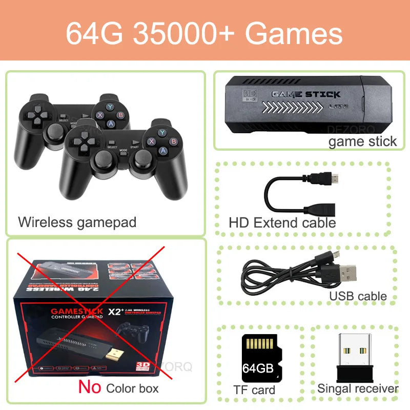 Consola de videojuegos Game Stick X2 Plus, 4K, 40000 juegos