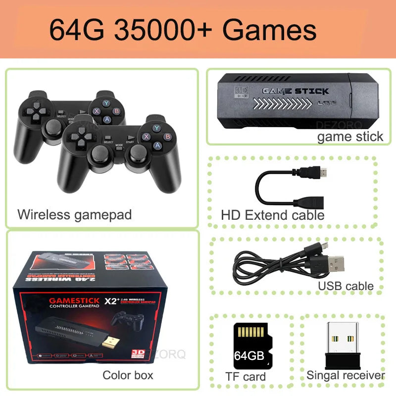 Consola de videojuegos Game Stick X2 Plus, 4K, 40000 juegos