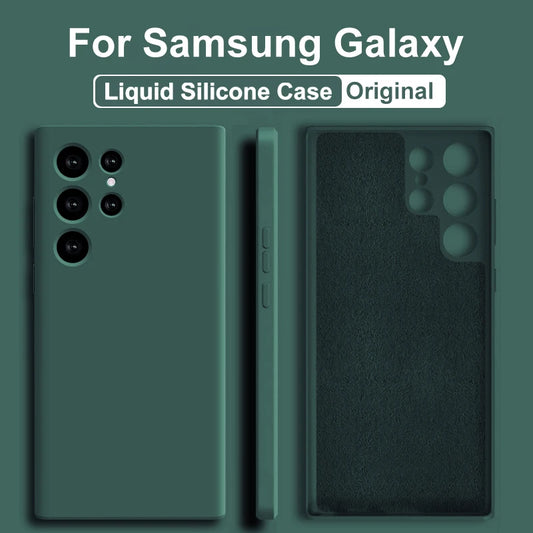 Funda de silicona líquida Original para Samsung Galaxy