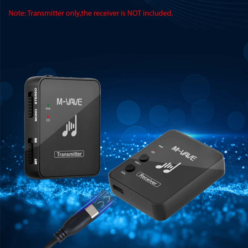 Sistema de transmisión de Monitor de auriculares inalámbricos, M-VAVE, 2,4 GHz, transmisor y receptor recargable.