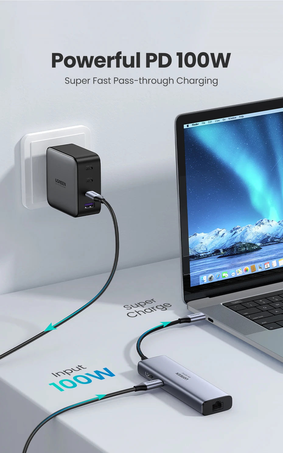 HUB UGREEN-Divisor 7 en 1 USB C