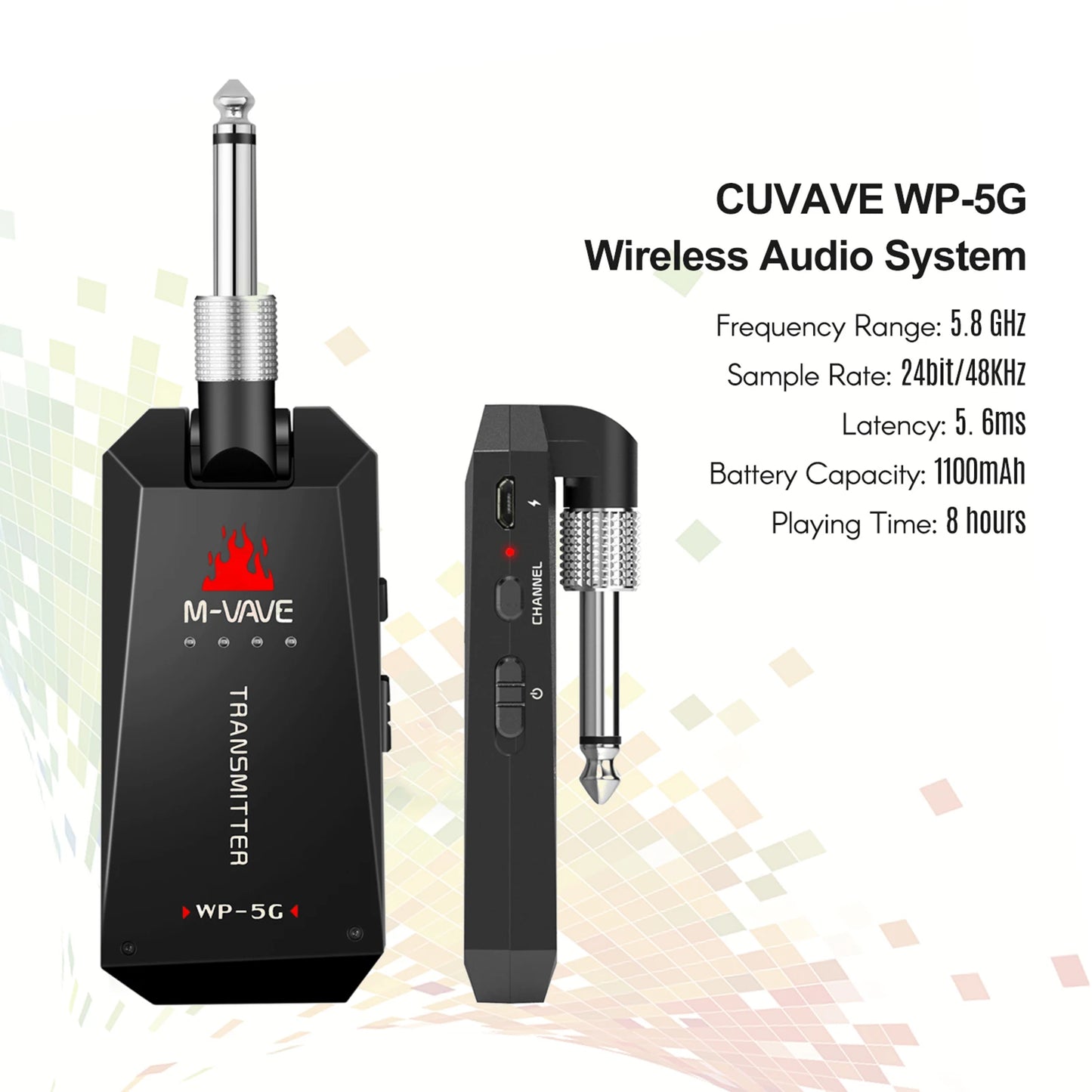 Transmisor Inalámbrico Para Guitarra e Instrumentos M-VAVE WP-5G 5,8G