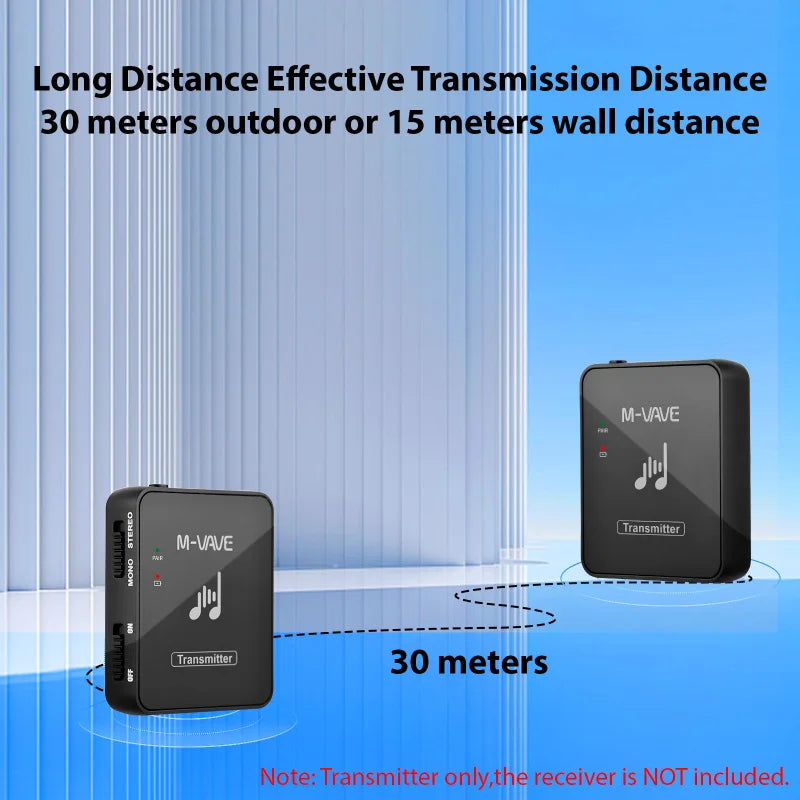 Sistema de transmisión de Monitor de auriculares inalámbricos, M-VAVE, 2,4 GHz, transmisor y receptor recargable.