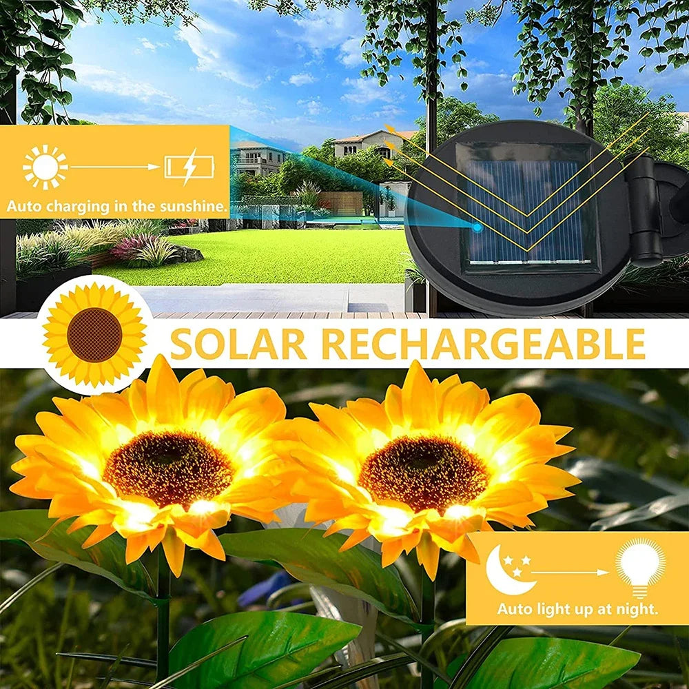 Girasoles Solares LED para Jardín – Decoración Exterior Inteligente