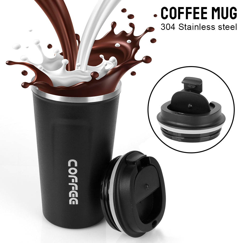 Taza Termo de café para coche, termo de viaje a prueba de fugas para té, agua, café, doble acero inoxidable, 380/510ML