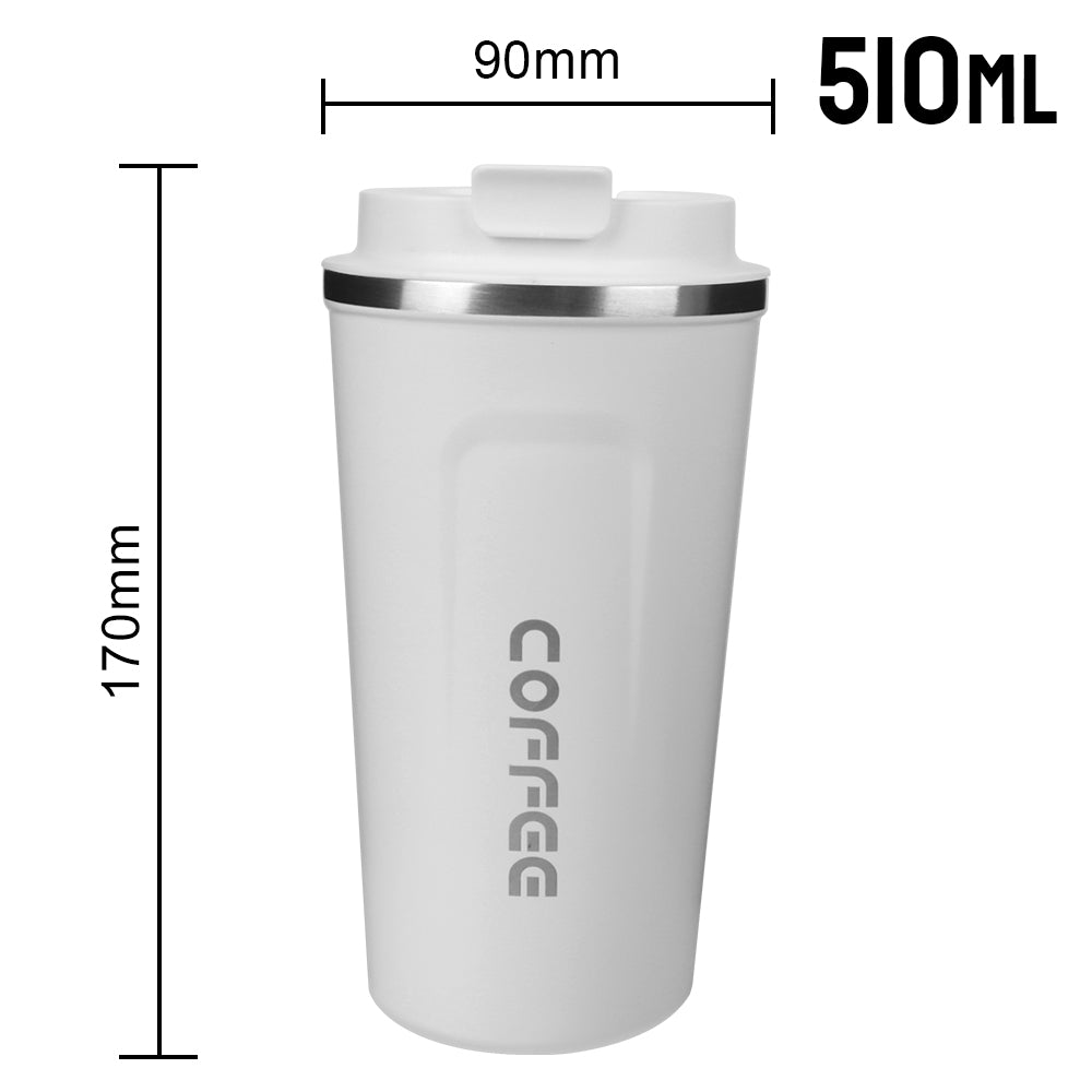 Taza Termo de café para coche, termo de viaje a prueba de fugas para té, agua, café, doble acero inoxidable, 380/510ML