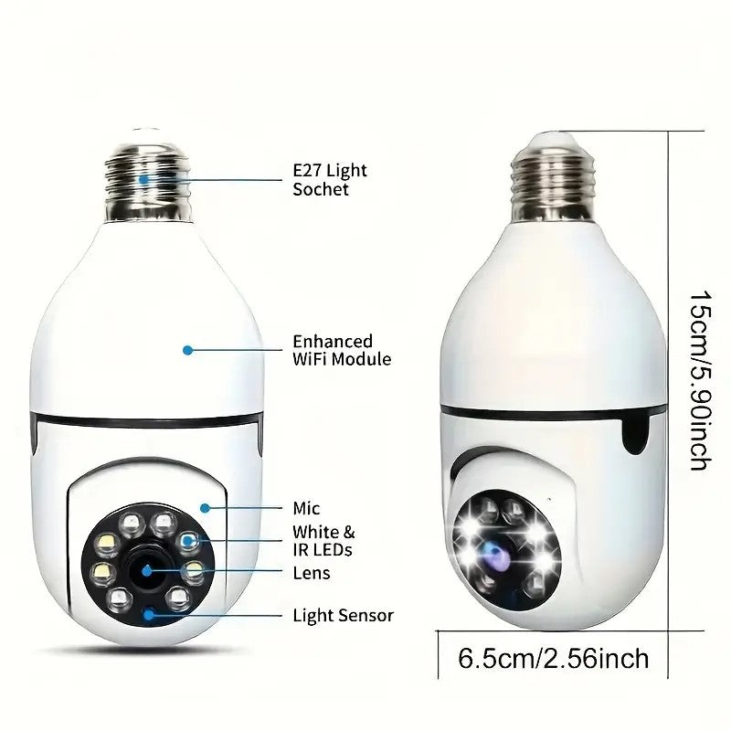 Camara Ip wifi ampolleta 8 LED 360°