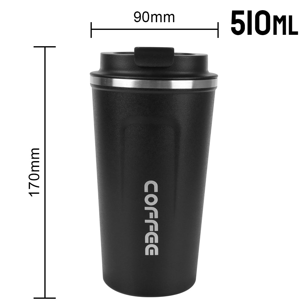 Taza Termo de café para coche, termo de viaje a prueba de fugas para té, agua, café, doble acero inoxidable, 380/510ML