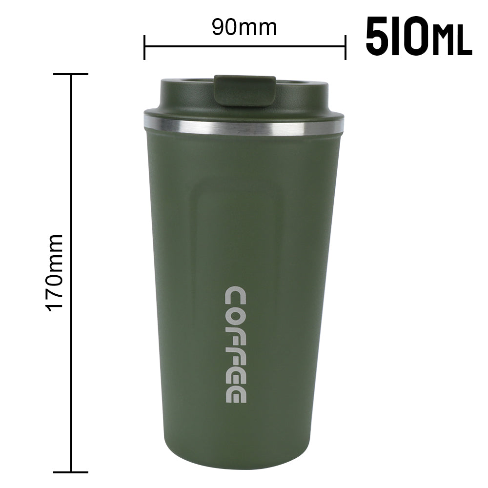 Taza Termo de café para coche, termo de viaje a prueba de fugas para té, agua, café, doble acero inoxidable, 380/510ML